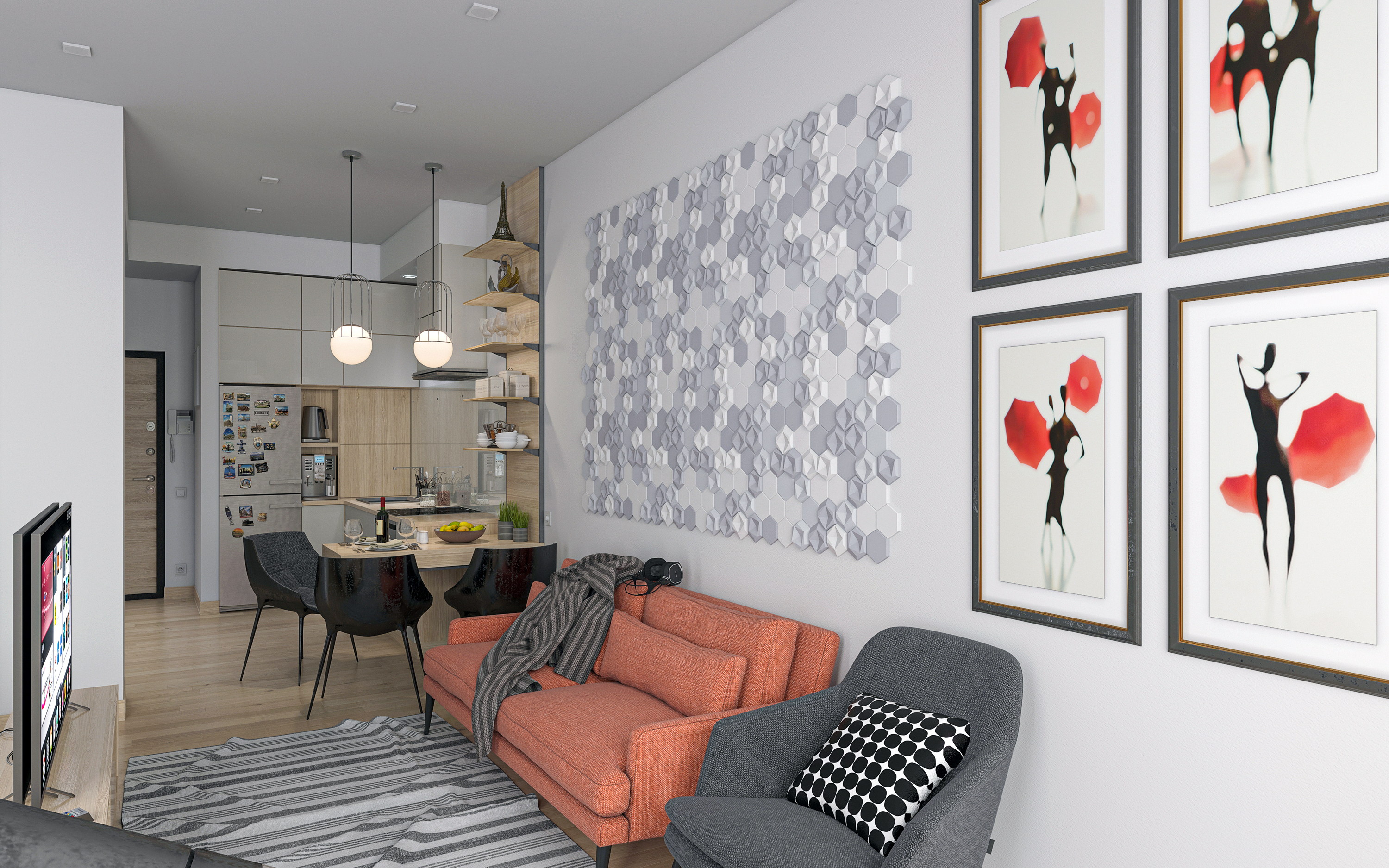 Apartamento inteligente S36. em 3d max corona render imagem