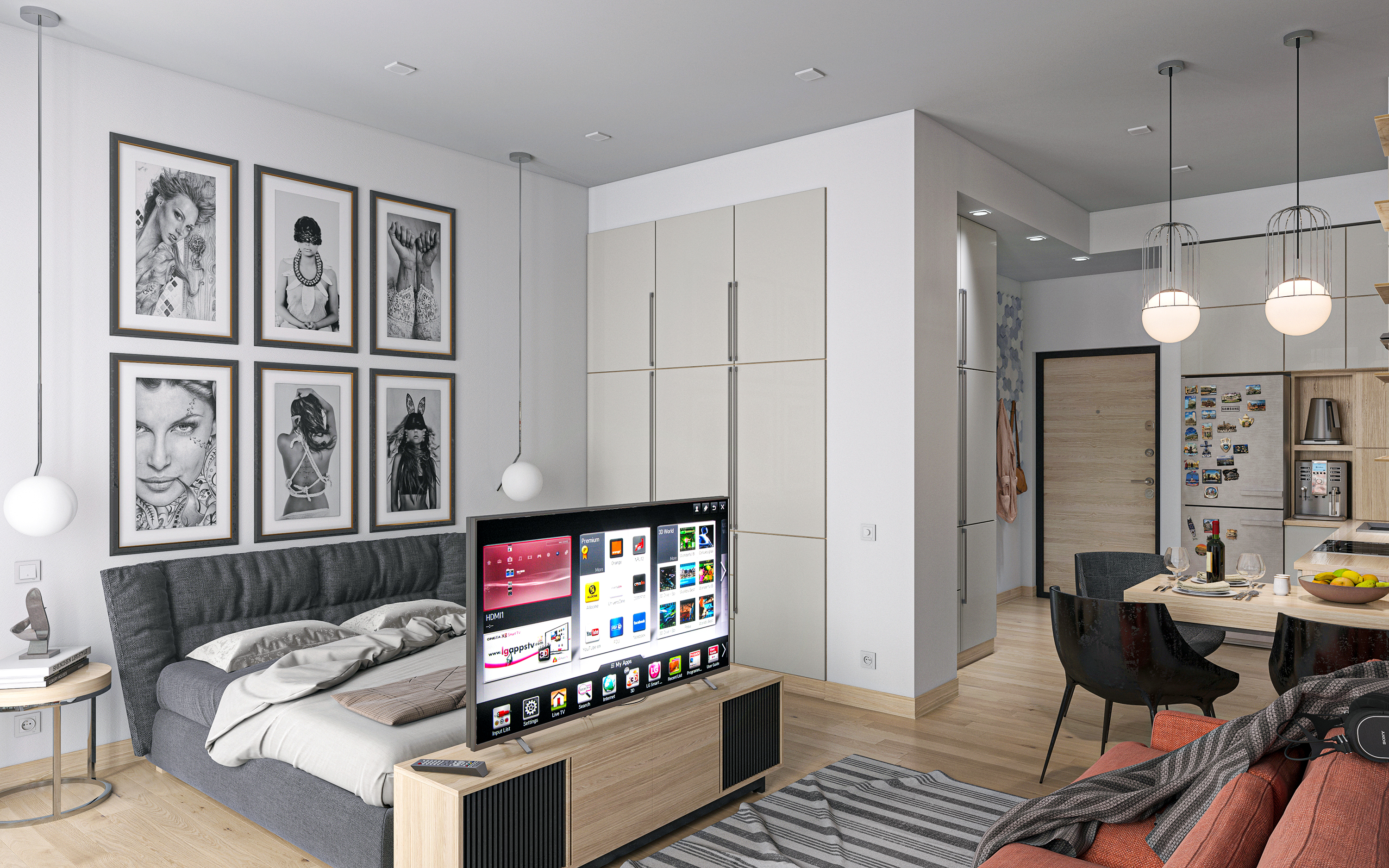 Akıllı daire S36. in 3d max corona render resim