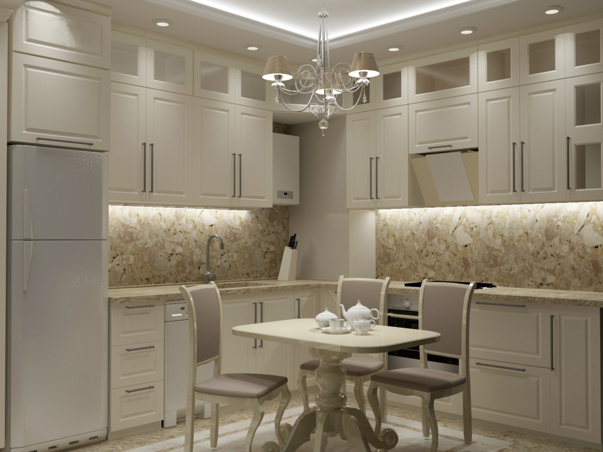 La cucina in stile classico in 3d max vray 3.0 immagine