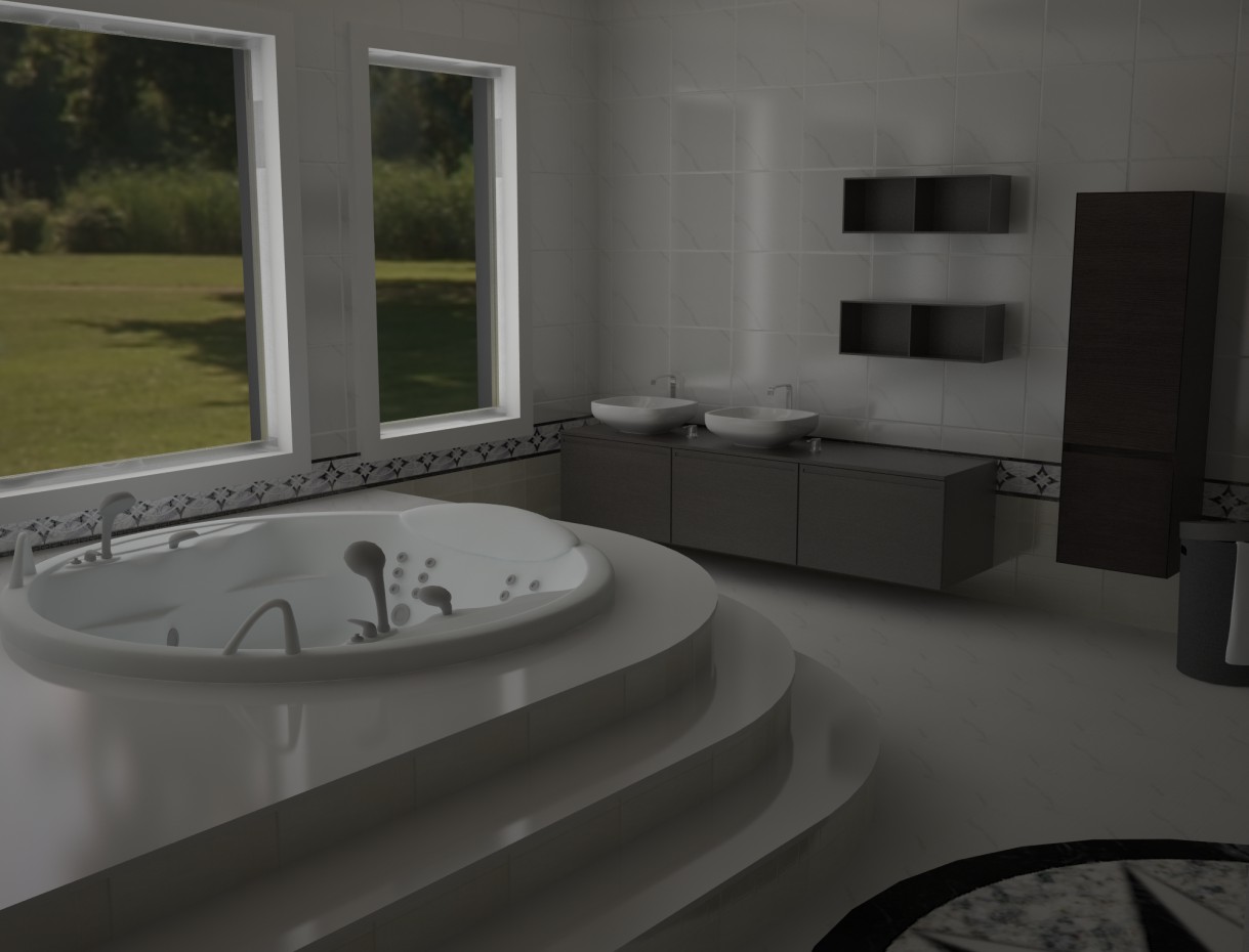 Salle de bains avec Jacuzzi dans 3d max vray image