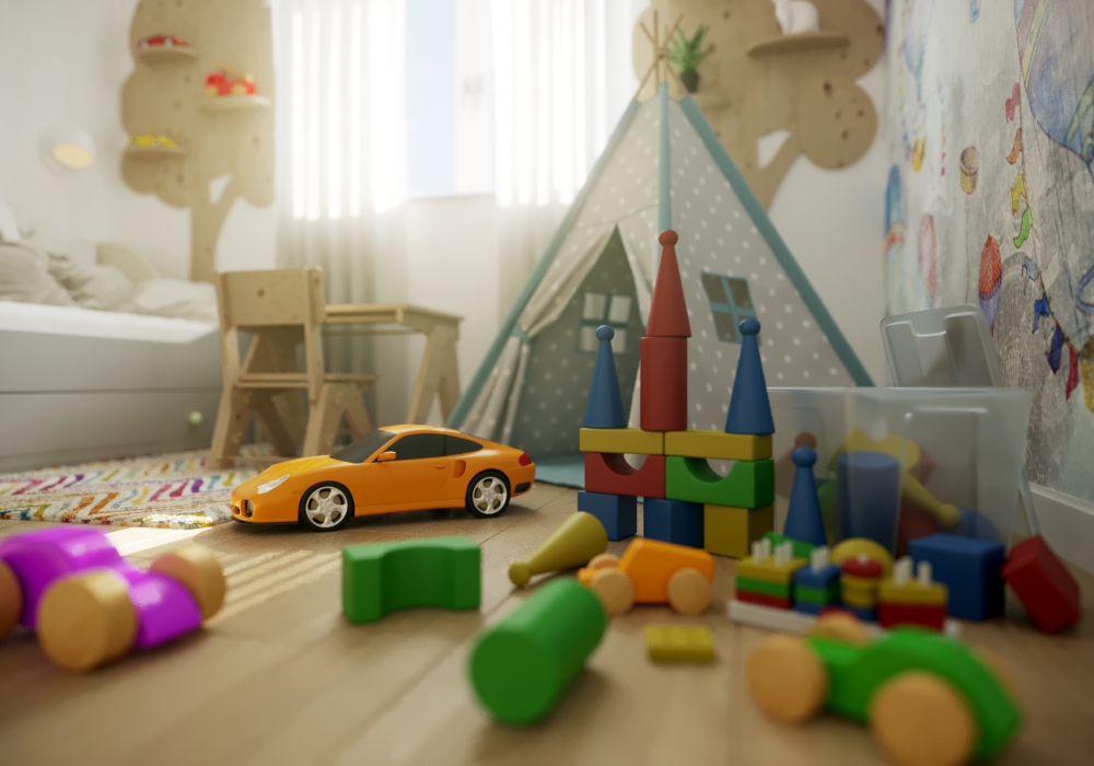 Visualisierung von einem Kinderzimmer in 3d max corona render Bild