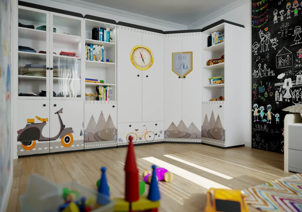 Visualisierung von einem Kinderzimmer in 3d max corona render Bild