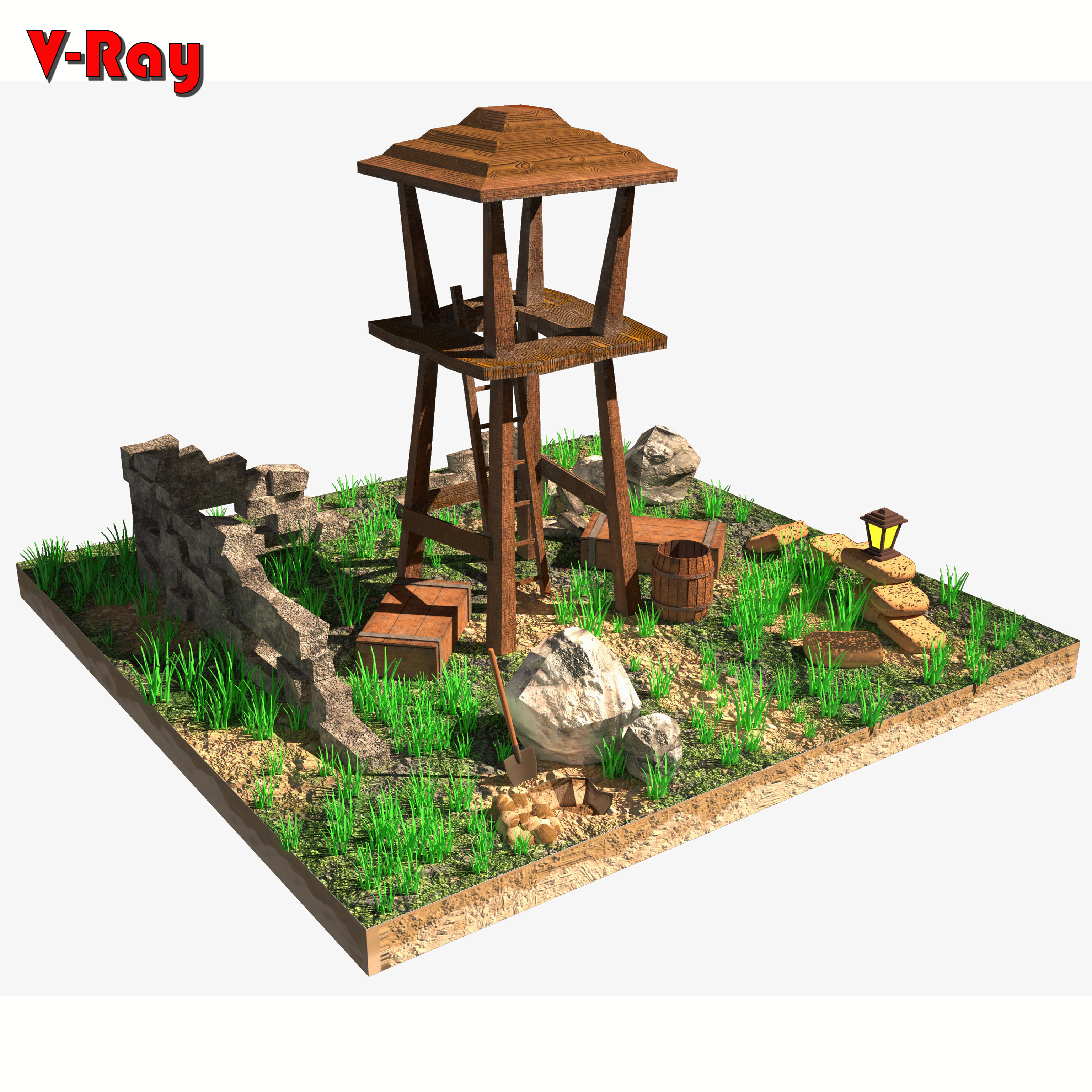 Wooden Tower в Maya Other зображення