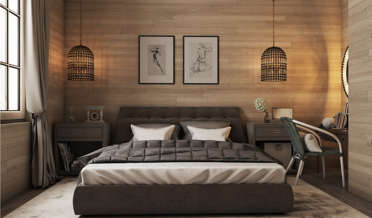 Bedroom chalet in 3d max vray 3.0 image