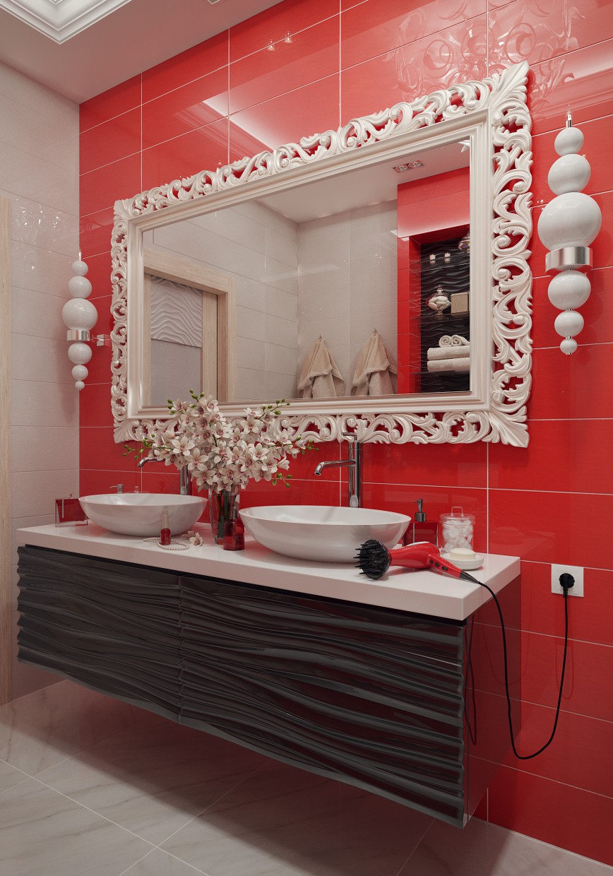 bagno in 3d max corona render immagine