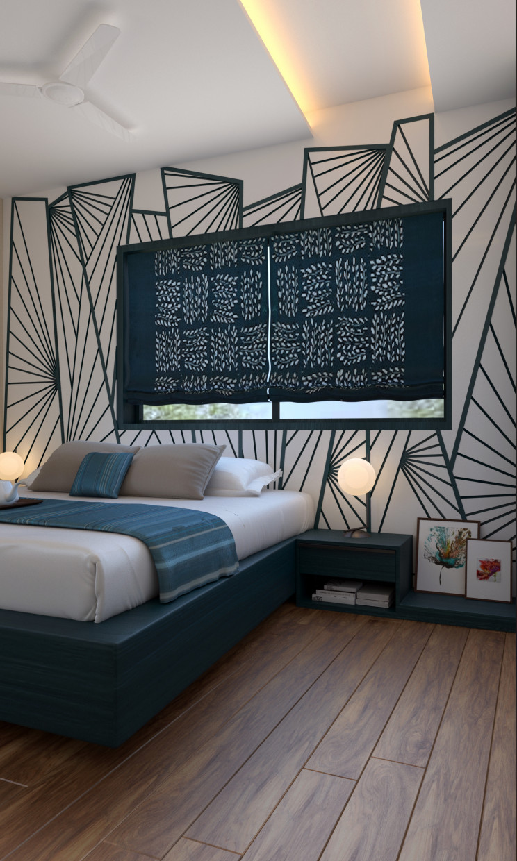 Chambre des maîtres modernes dans 3d max vray 3.0 image