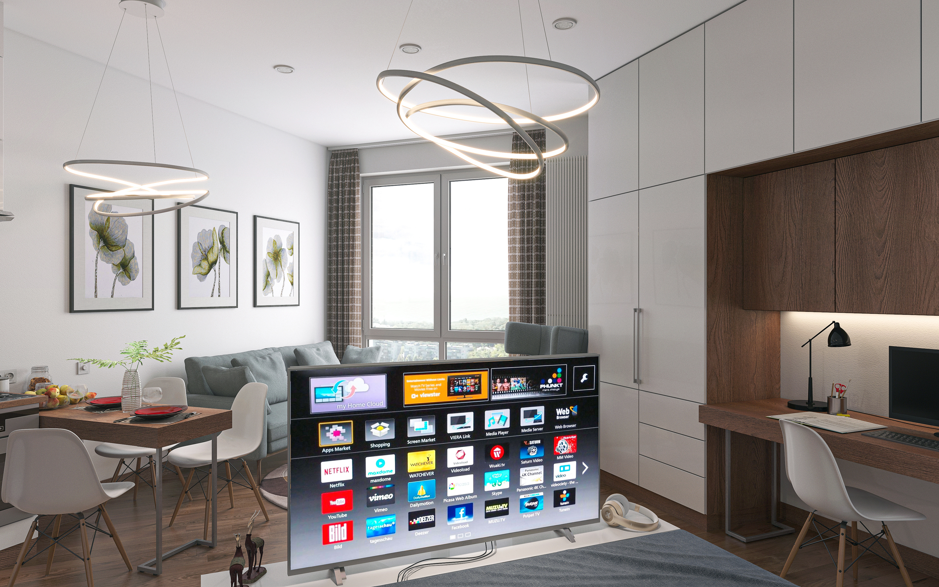 Appartamento intelligente S38. in 3d max corona render immagine