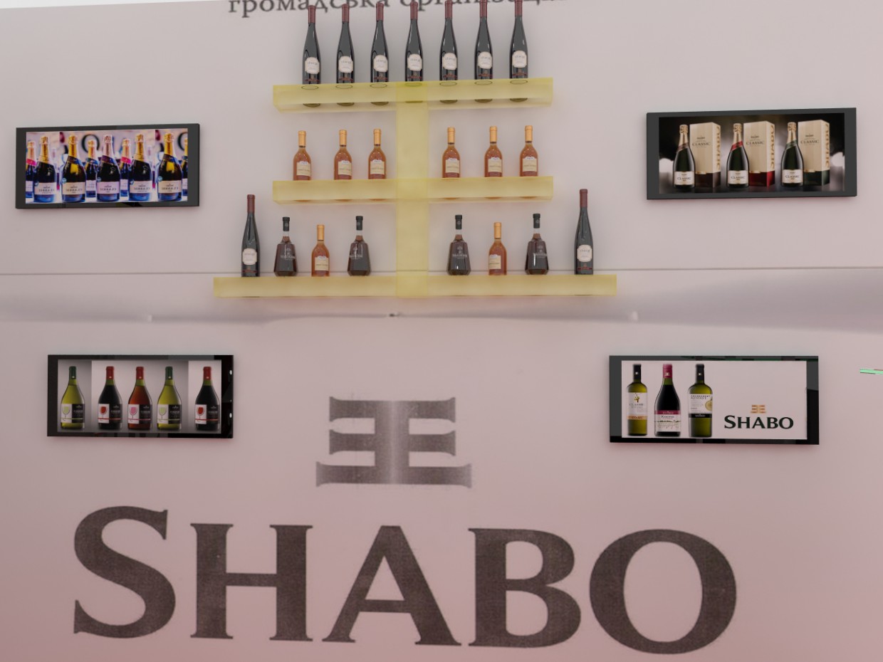 Stand for wine Shabo in 3d max vray image