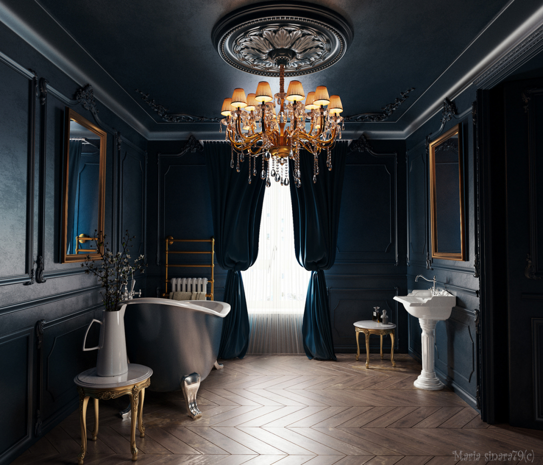 Bathroom in 3d max corona render image