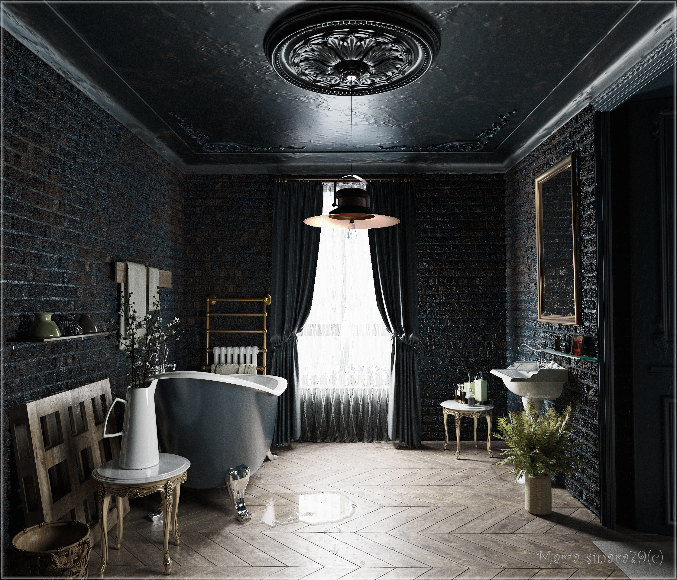 Bathroom in 3d max corona render image