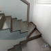 Rambarde d’escalier de verre dans un chalet dans 3d max vray image