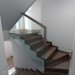 Glass staircase guardrail in a cottage in 3d max vray image