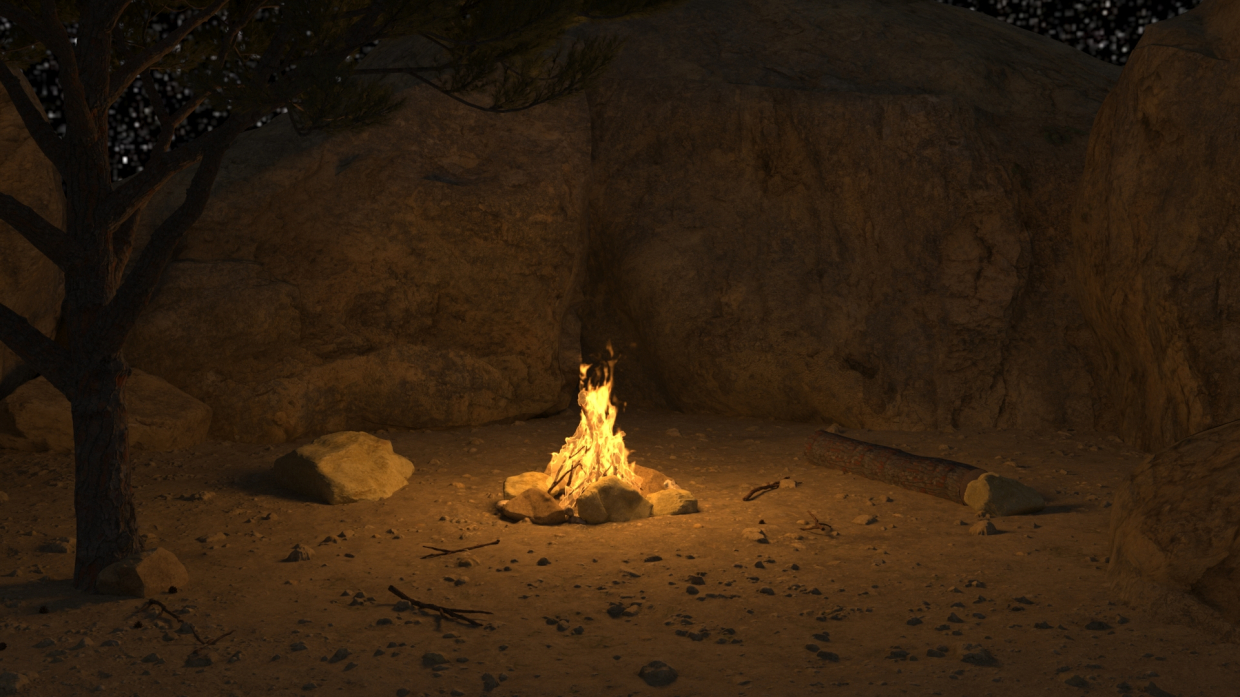 Bonfire in 3d max vray 3.0 image