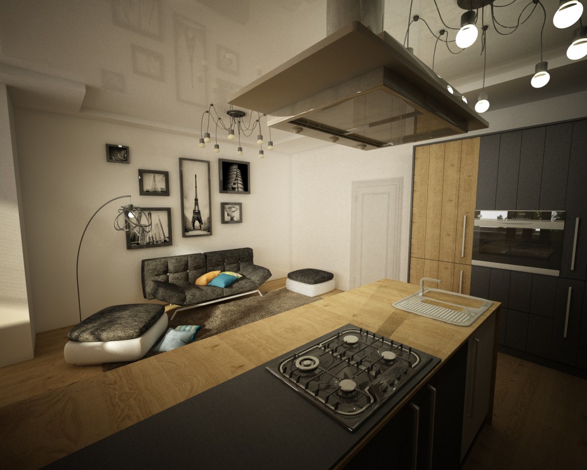 imagen de Diseño de un apartamento de una habitación en Cinema 4d vray