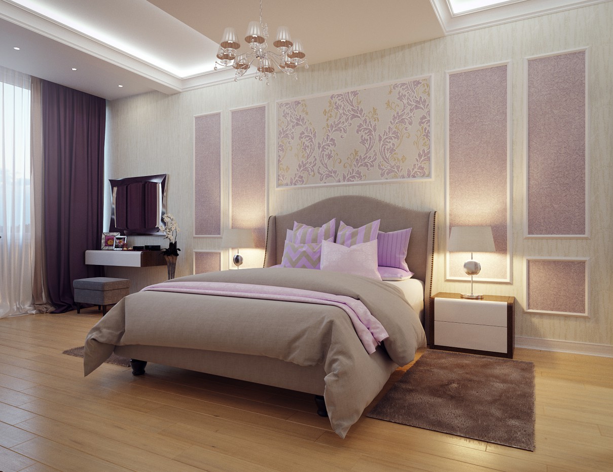 Bedroom in 3d max corona render image