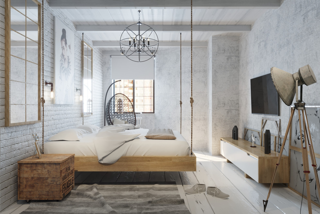 imagen de En Loft dormitorio en 3d max corona render