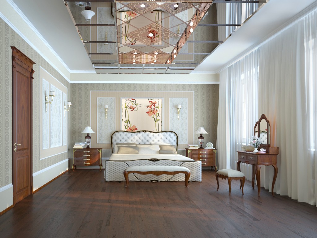 imagen de dormitorio en 3d max vray