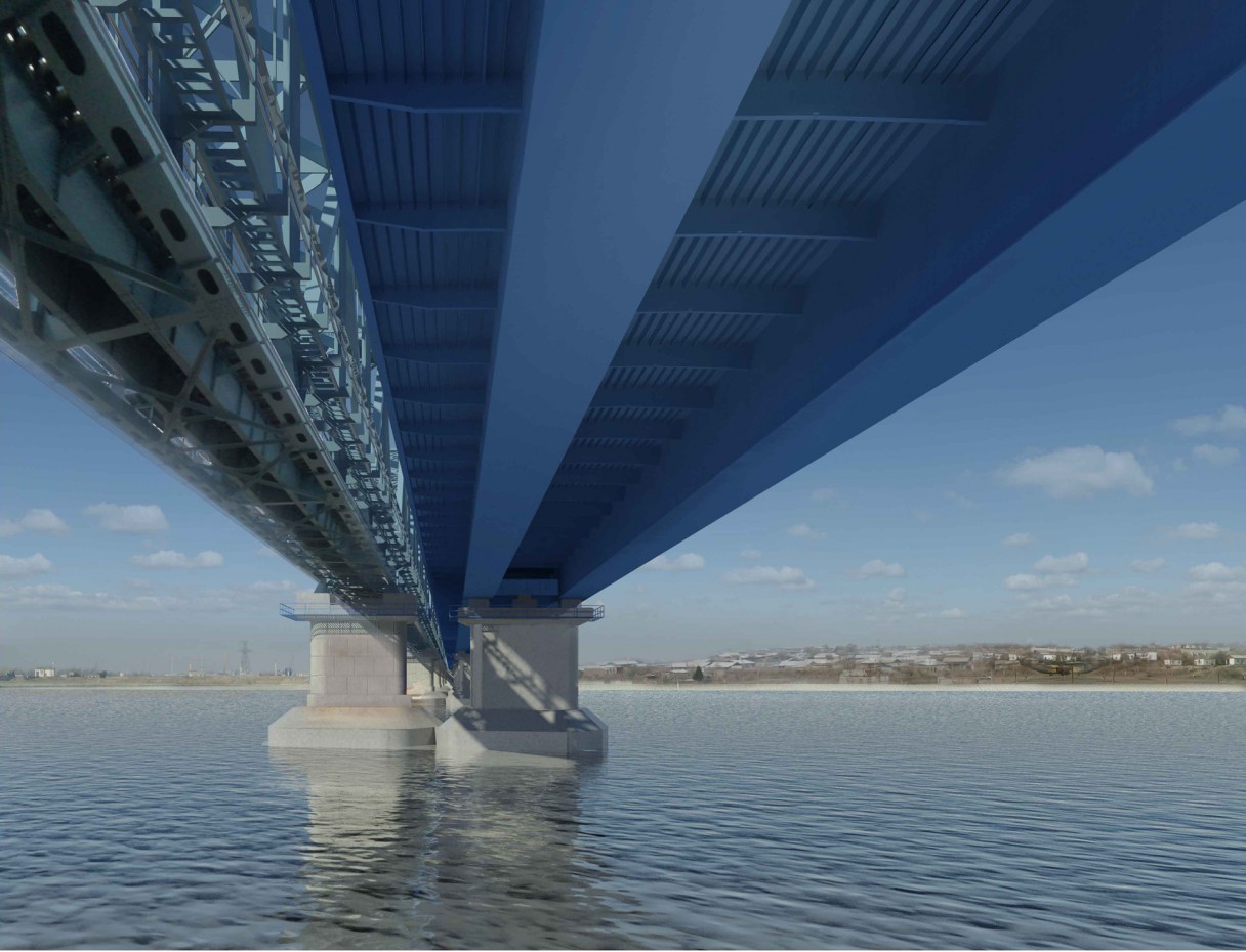 Ponte no Turcomenistão (entre Atamurat e Kerkeci) em Outra coisa vray imagem