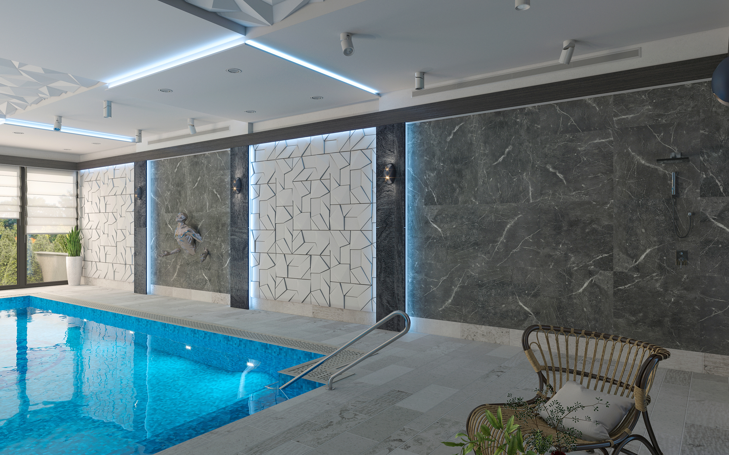 Piscina. in 3d max corona render immagine