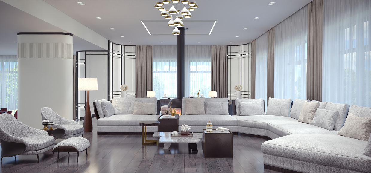 living room in 3d max corona render image