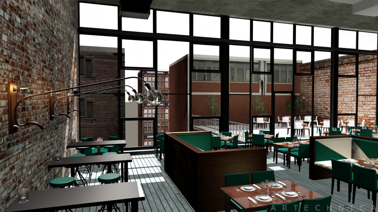 Bar Restaurant in 3d max mental ray resim