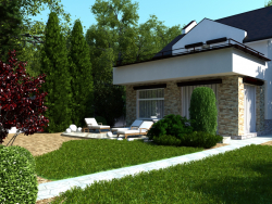 Progetto cottage estivo nella foresta