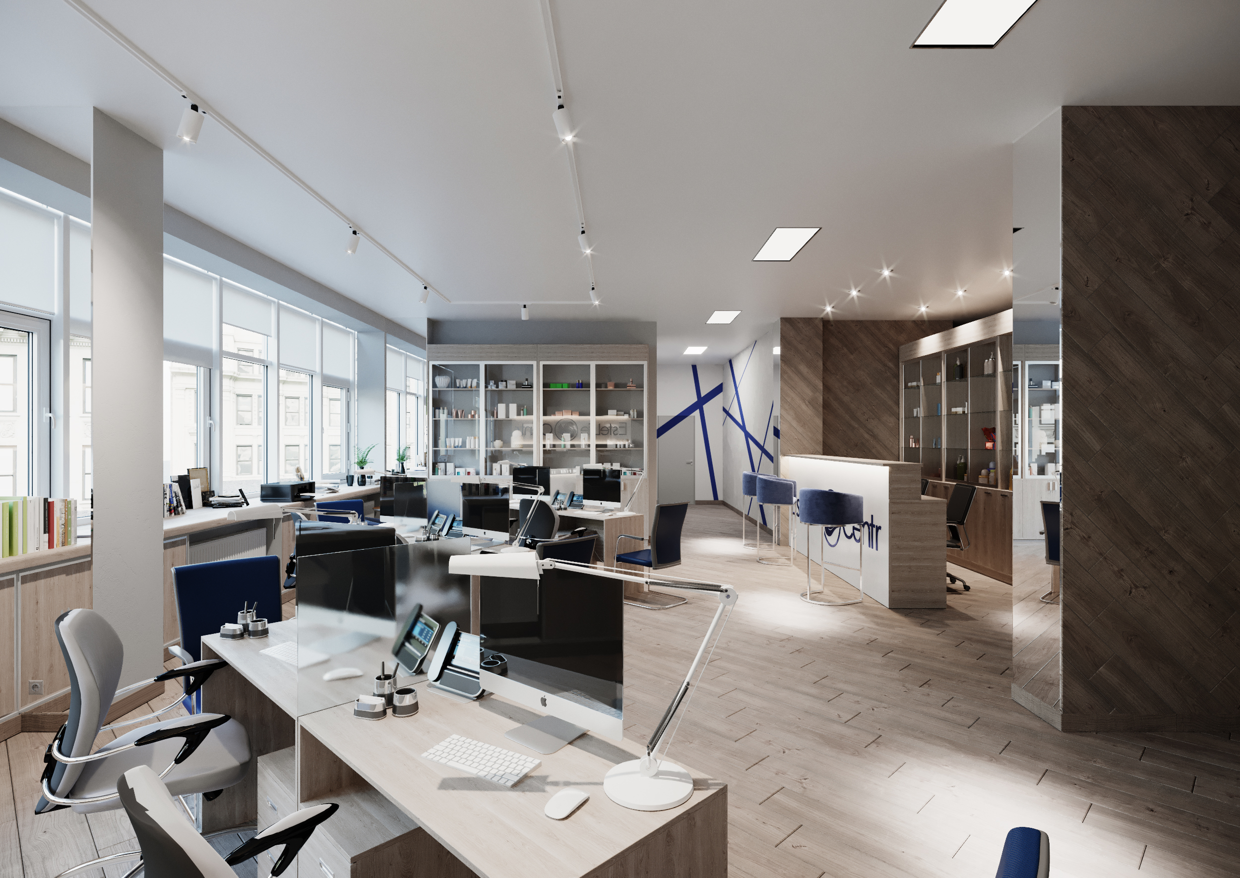 Modern Office 3D Archvis in 3d max corona render image