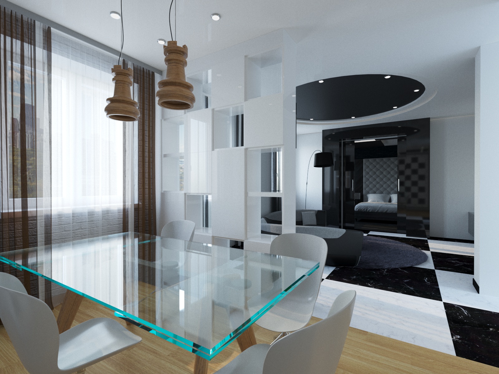 Des chambres design dans l'hôtel. dans 3d max corona render image