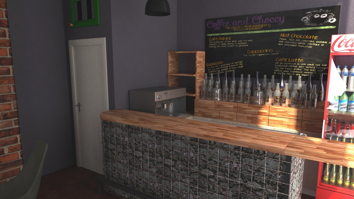 Bar in 3d max vray resim