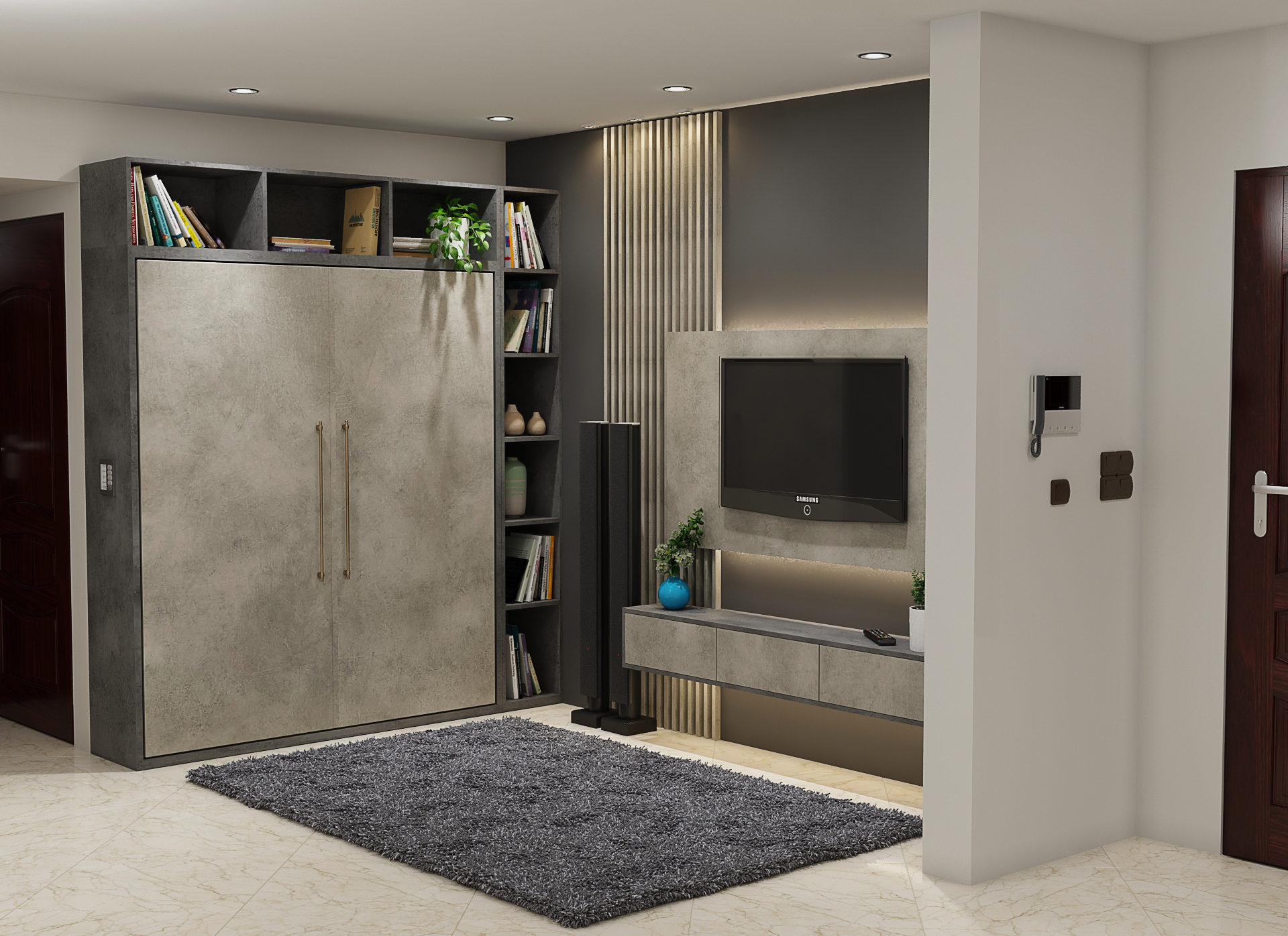 TV & Bett in 3d max vray 5.0 Bild