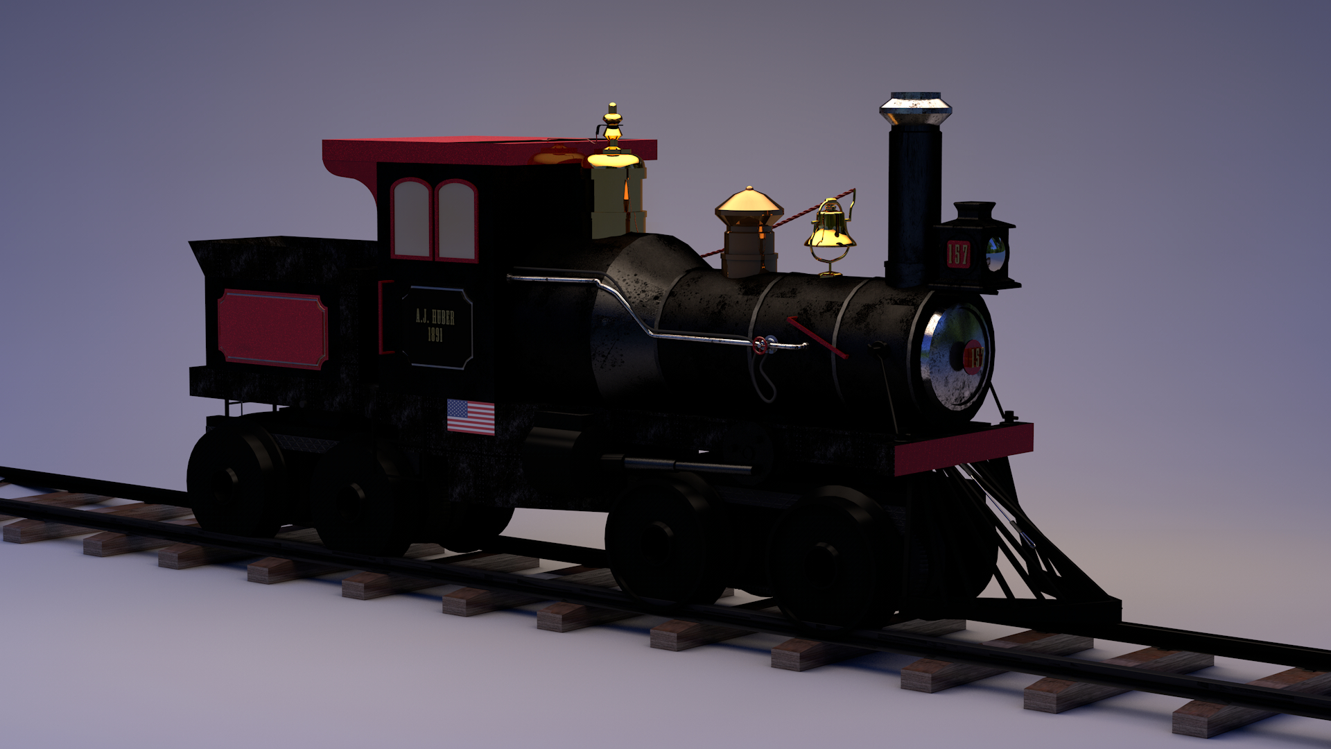 locomotiva a vapore in Cinema 4d maxwell render immagine