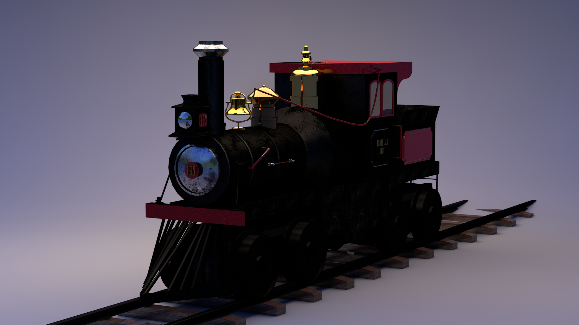 locomotiva a vapor em Cinema 4d maxwell render imagem