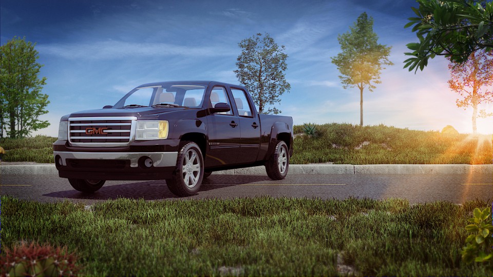 gmc sierra in 3d max mental ray image