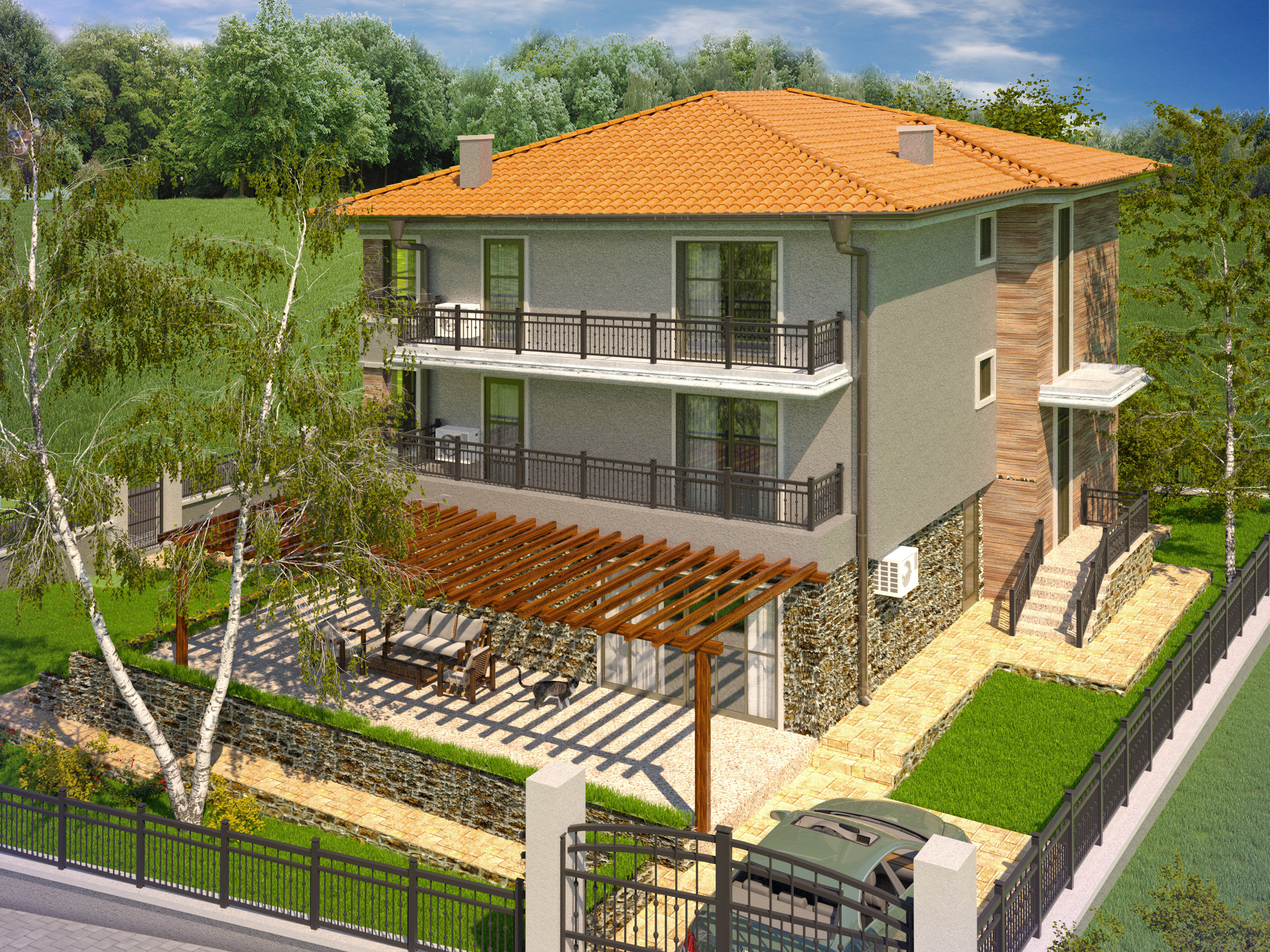 Uma casa em 3d max vray 3.0 imagem