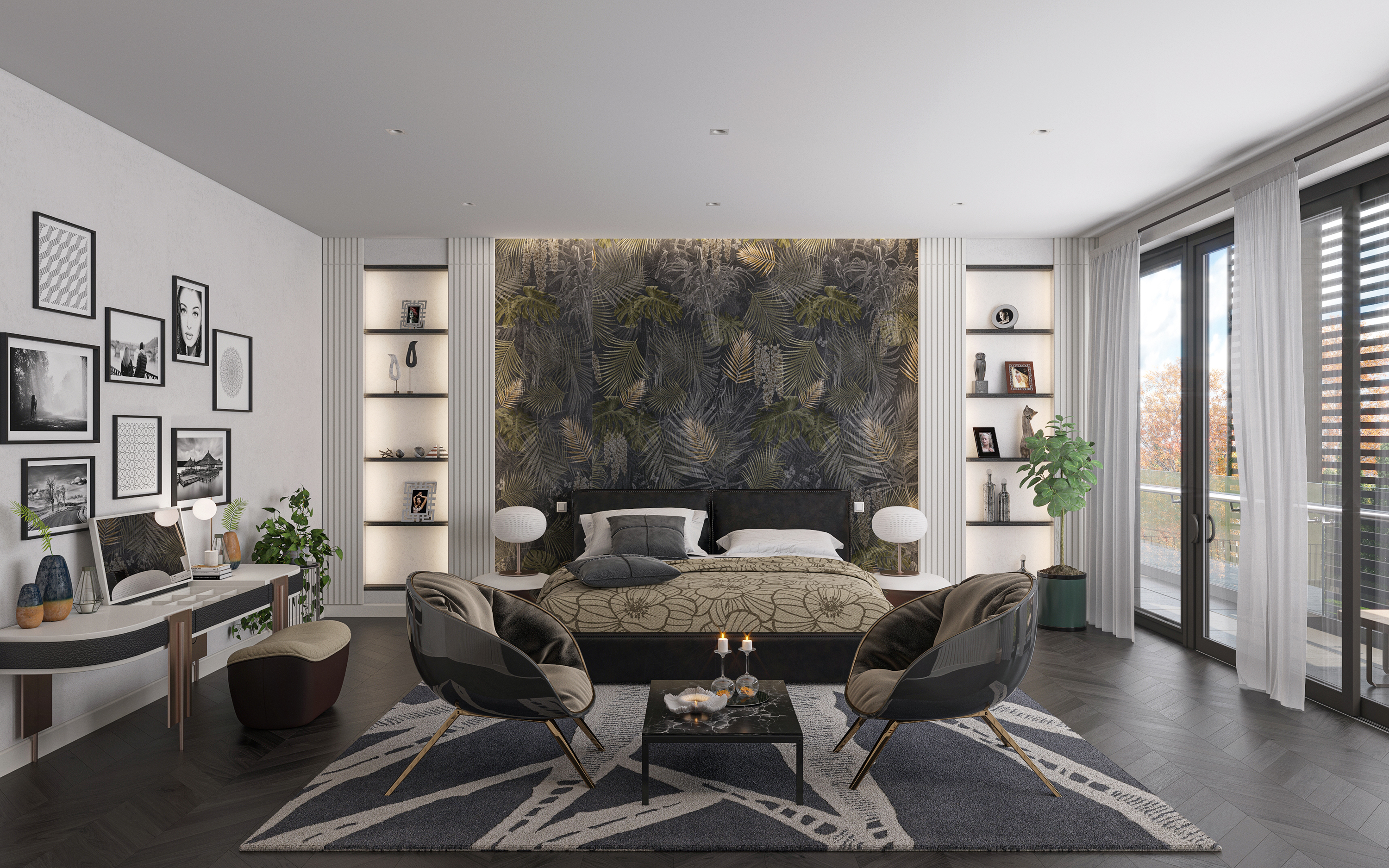 Bedroom in 3d max corona render image