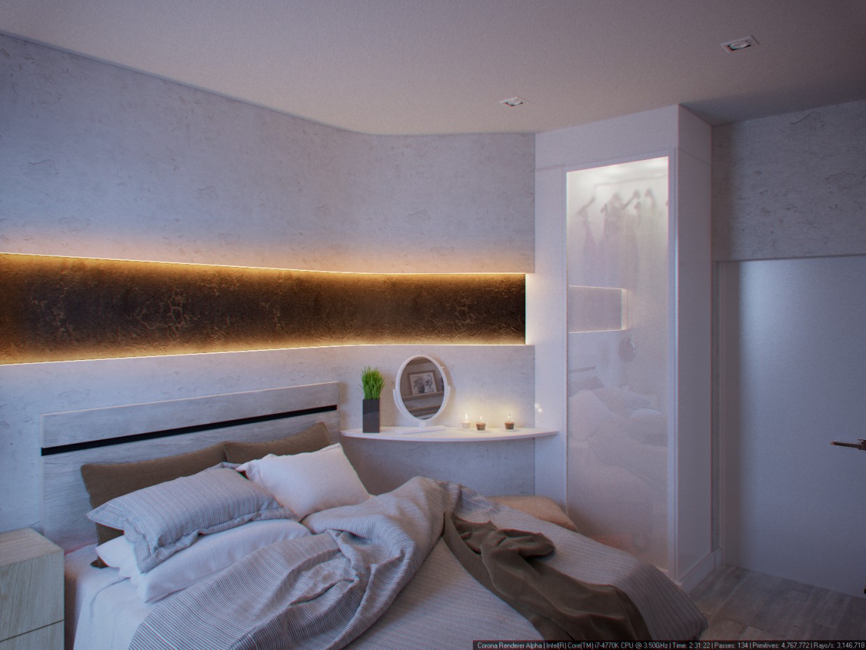 Chambre à coucher dans 3d max corona render image