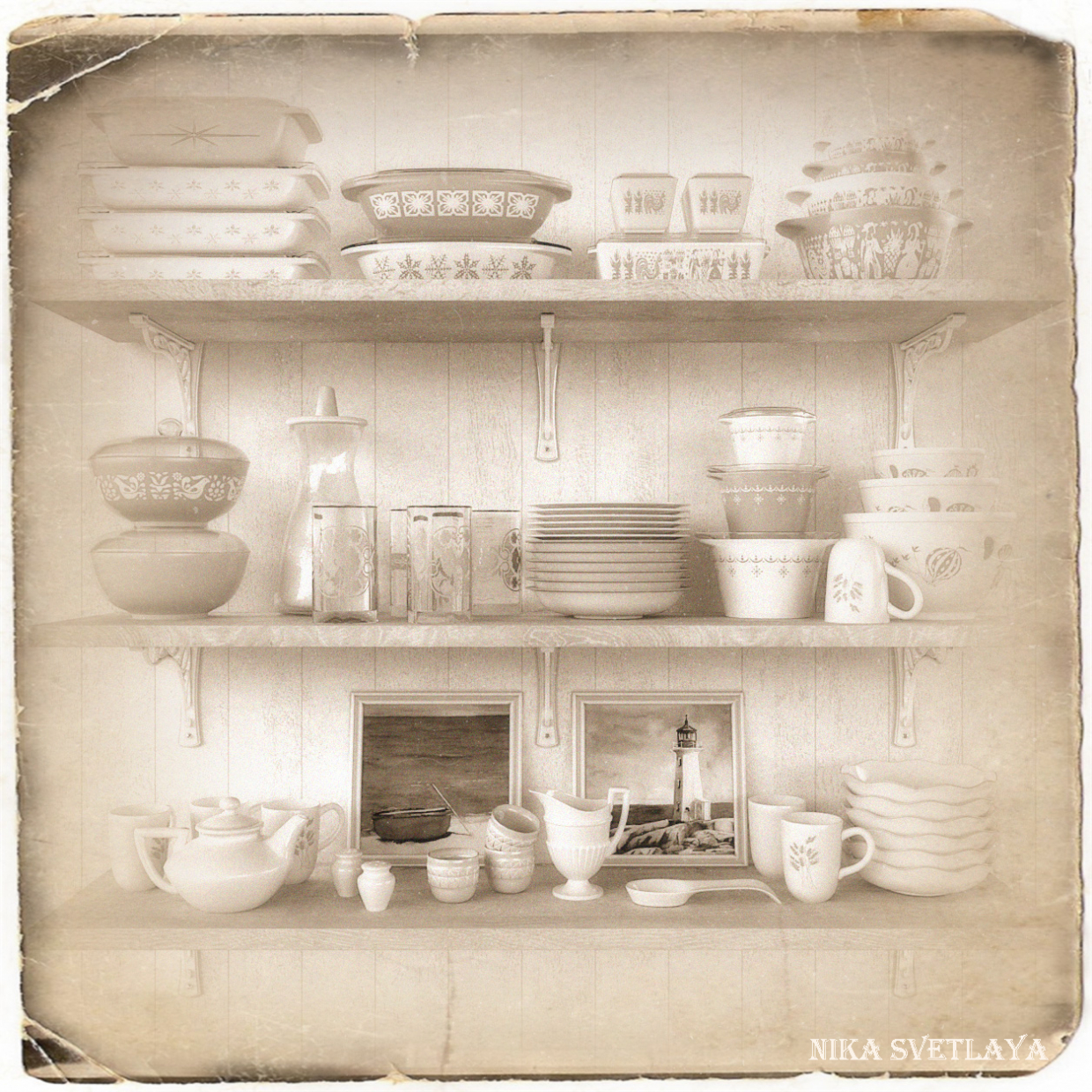 Set of vintage dishes Purex. в 3d max corona render изображение