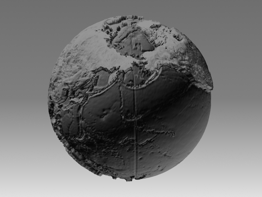 Mapamandi 3D to scale with topographic relief in 3d max mental ray image