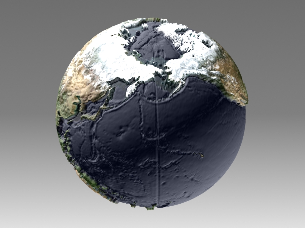 Mapamandi 3D to scale with topographic relief in 3d max mental ray image