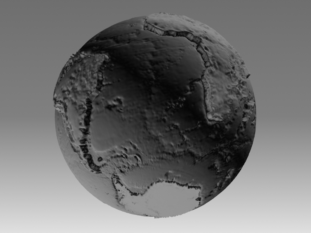 Mapamandi 3D à l'échelle avec relief topographique dans 3d max mental ray image