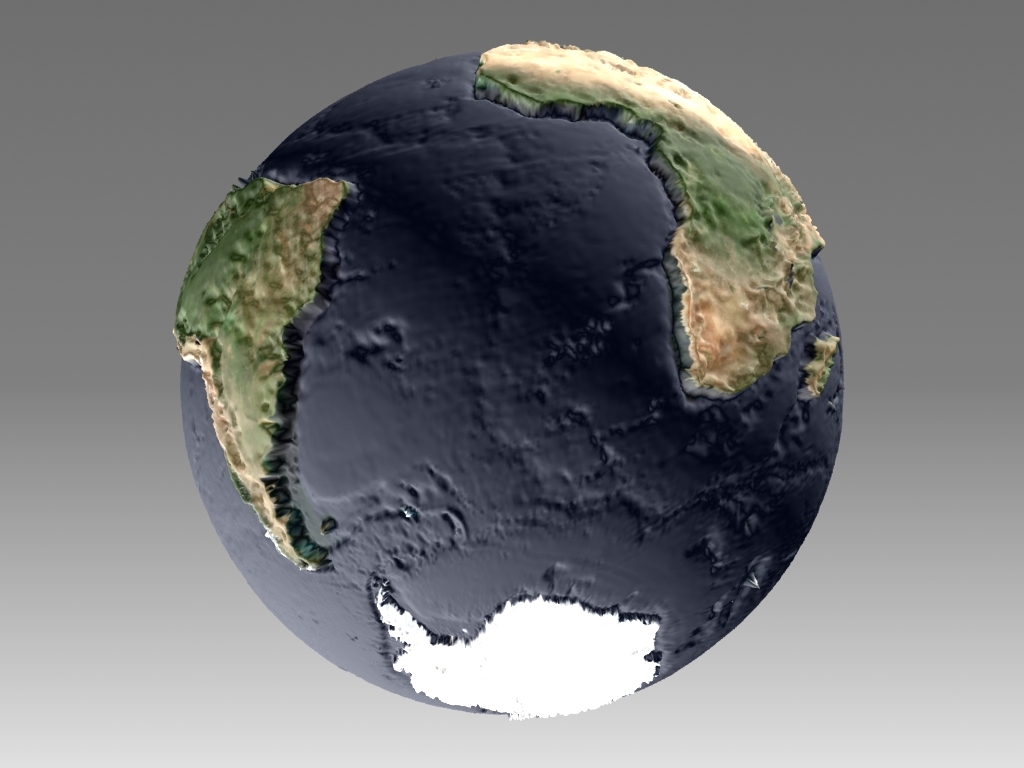 Mapamandi 3D to scale with topographic relief in 3d max mental ray image