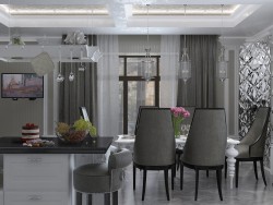 Kitchen-dining room in a country house.