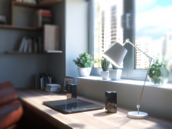 3d visualization: office in the apartment