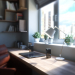 3d visualization: office in the apartment