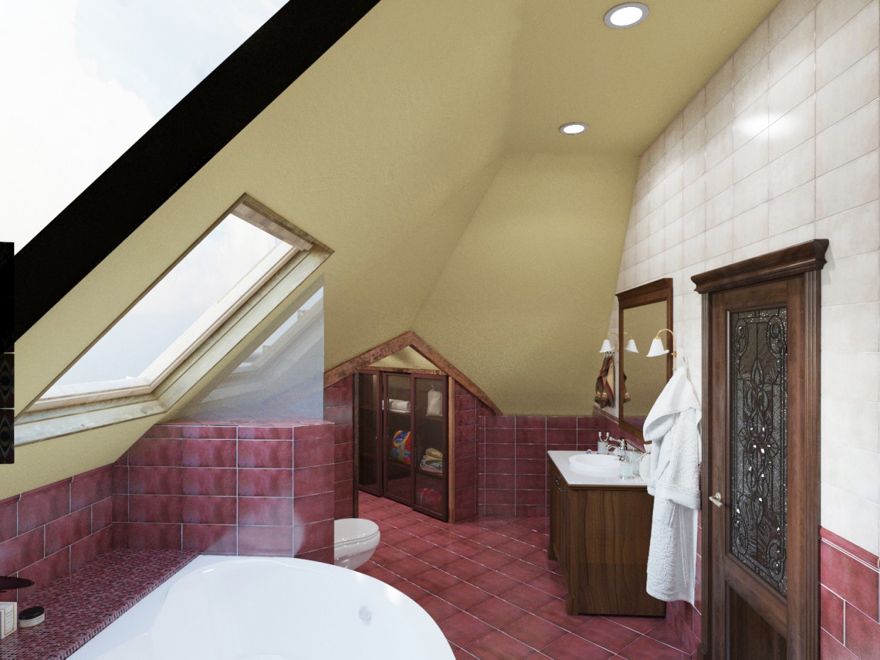 Classique - salle de bain dans 3d max corona render image