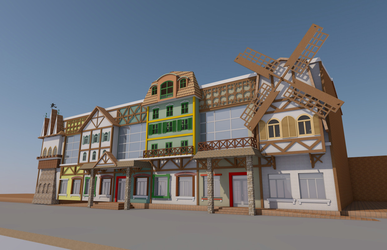 Children's entertainment complex. in ArchiCAD corona render image