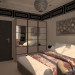 bedroom in a two-room apartment series p-111m in Cinema 4d vray image