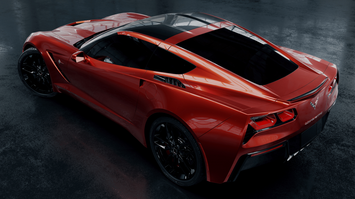 Chevrolet corvette in Blender cycles render image