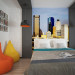 Boy's room in 3d max vray image