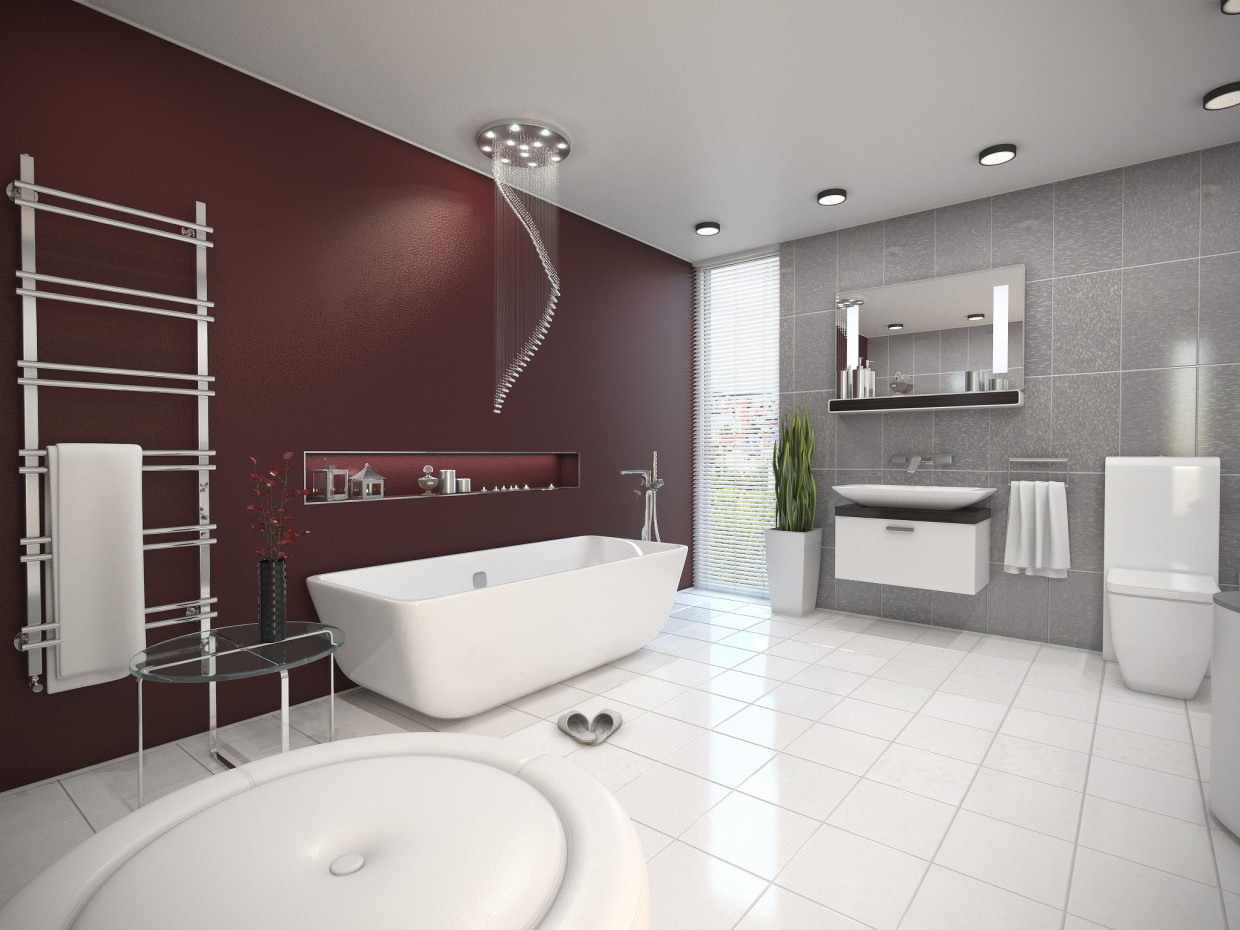 Salle de bain dans 3d max corona render image